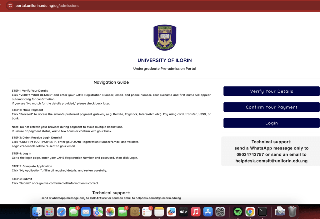 unilorin-admission
