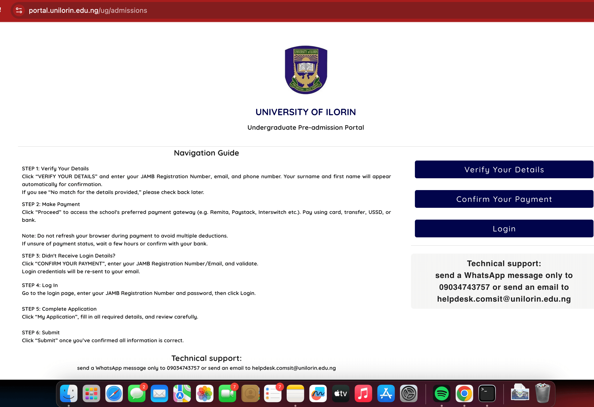 unilorin-admission
